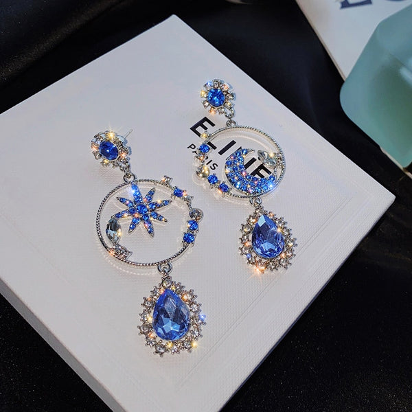 Y2K Korean Inspired Star And Moon Earrings - Juneptune