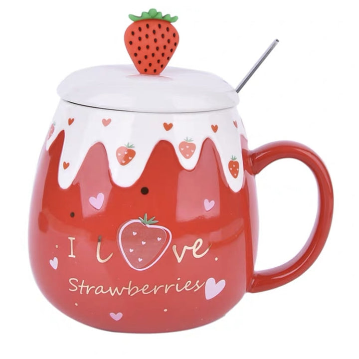 Cute Strawberry Ceramic Mug - Juneptune