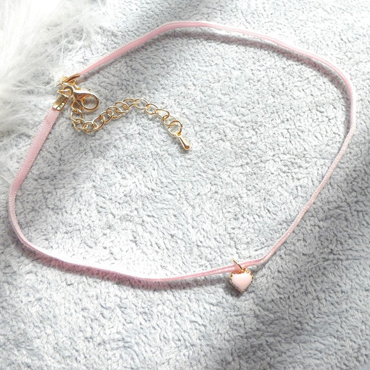 Kawaii Peach Pink Choker Necklace - Juneptune