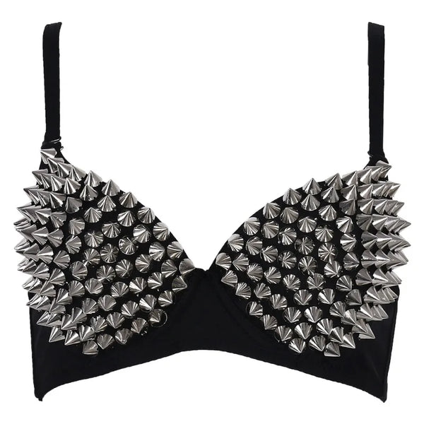 Punk Spiked Rebel Studded Bra