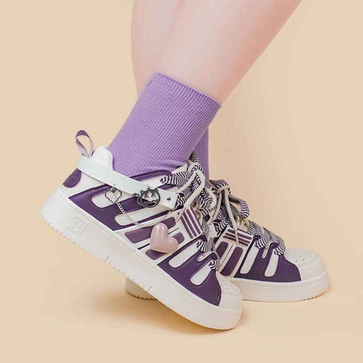 Purple Heart Chunky Sneakers - Juneptune