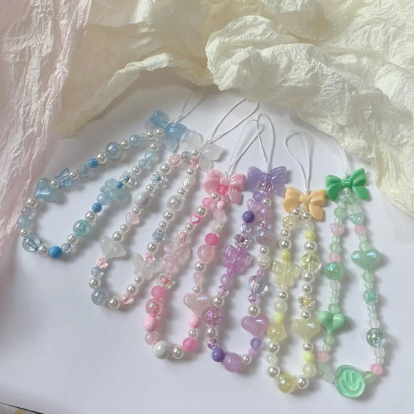 Sweet Pastel Beaded Phone Chain