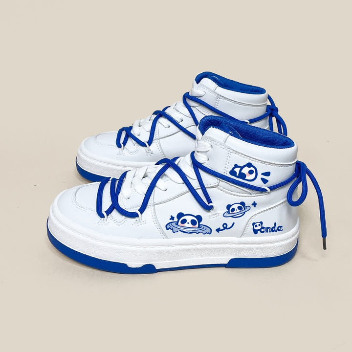Kawaii Blue Panda Chunky Sneakers - Juneptune