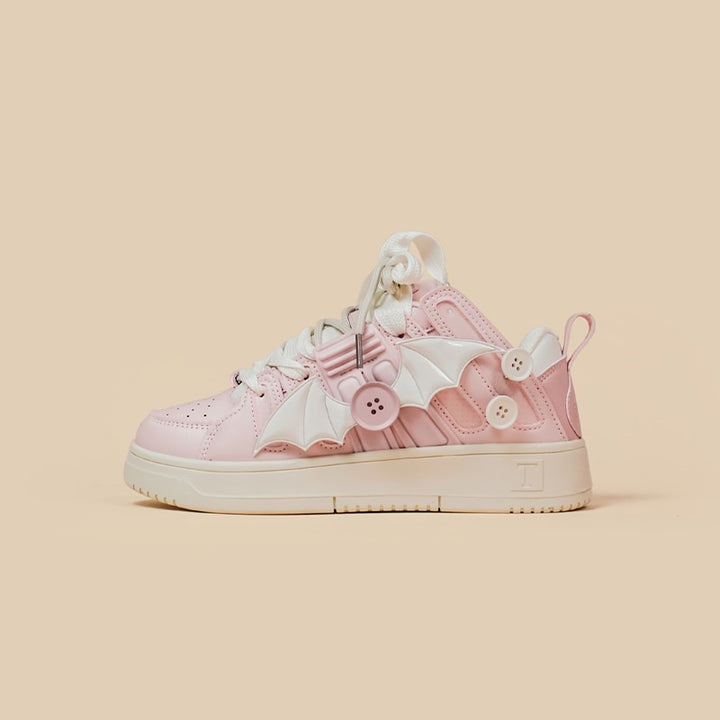 Kawaii Pink Angel Chunky Sneakers - Juneptune