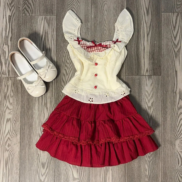 Sweet Strawberry Cottage Outfit Set