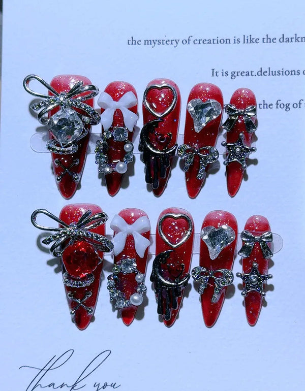 Emo Cherry Blade Nails Set