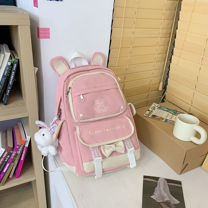 Kawaii Colorful Bunny School Backpack - Juneptune