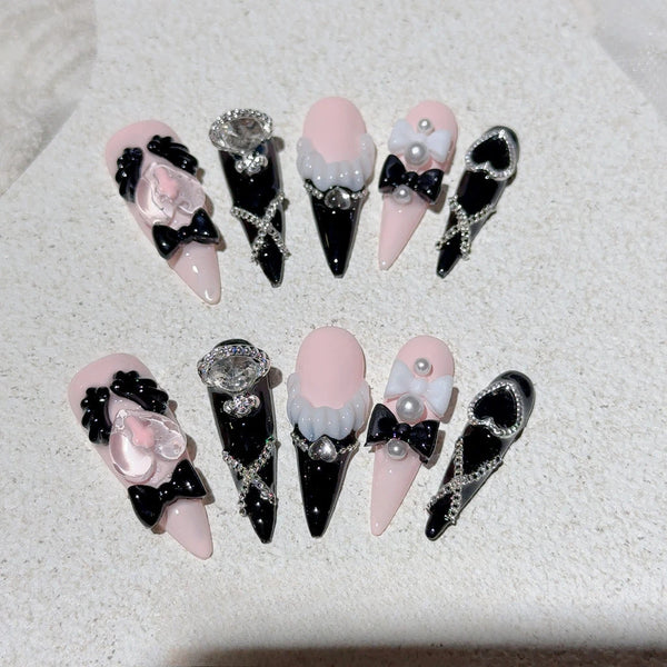 Gothic Lolita Stiletto Nails Set