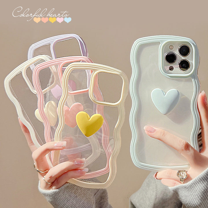 Aesthetic Wavy Heart Colorful iPhone Case - Juneptune