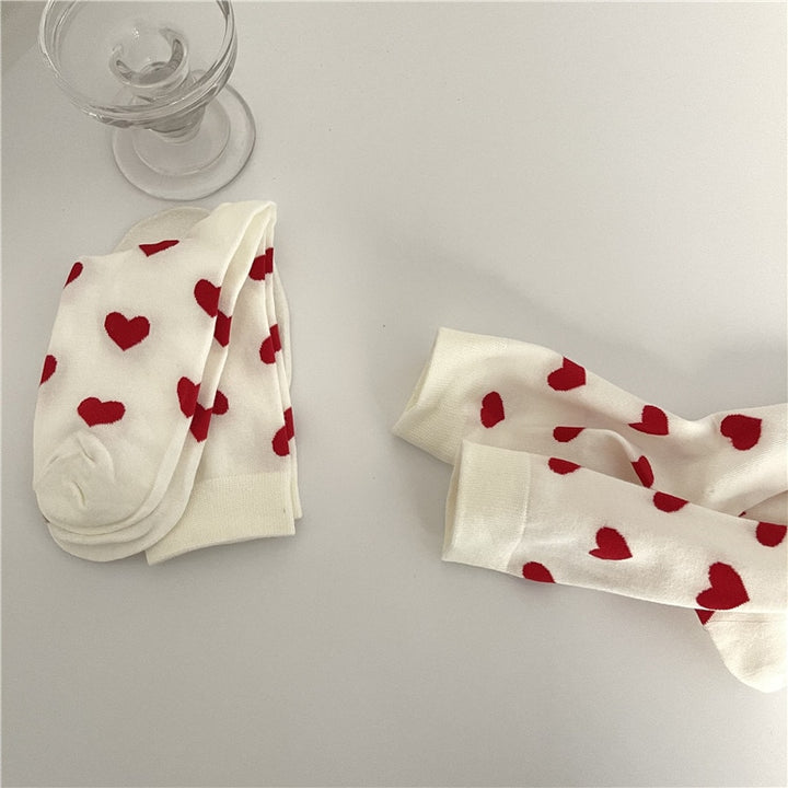 Coquette Heart Cotton Socks - Juneptune