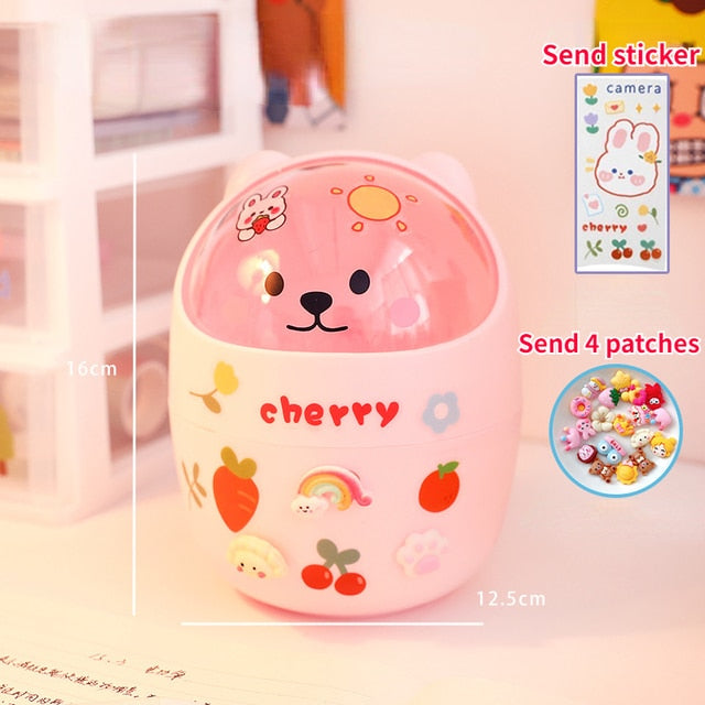 Mini Cute Cat & Bear Desk Organizer/Trash Can - Juneptune