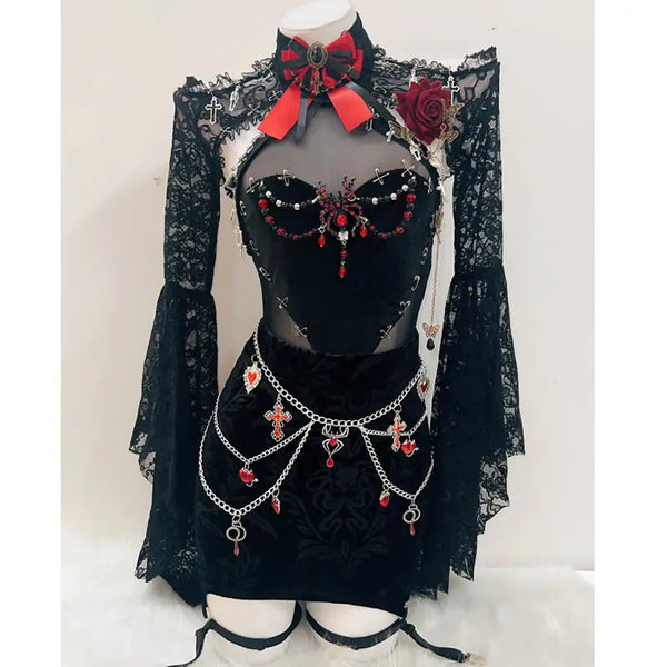 Gothic Top With Accessories