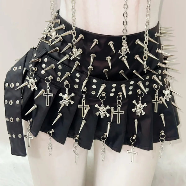 Gothic Skull Chained Skirt