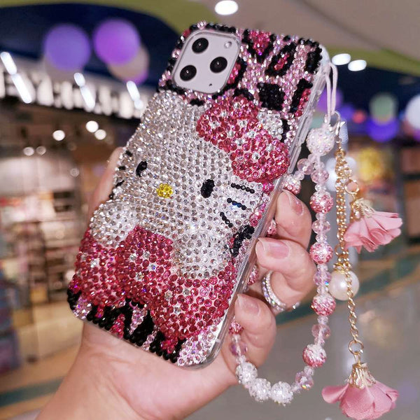 Sanrio Hello Kitty Rhinestone iPhone Case With Chain - Juneptune