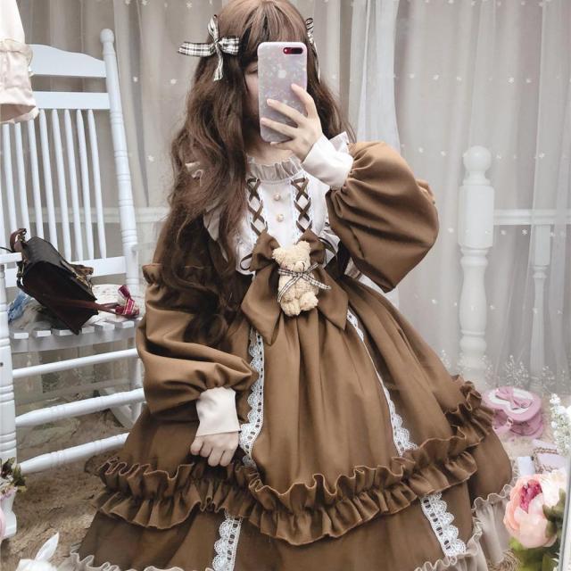 Sweet Lolita Brown Maid Dress - Juneptune