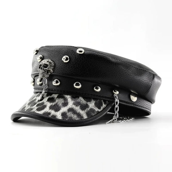Skeleton Punk Chain Beret