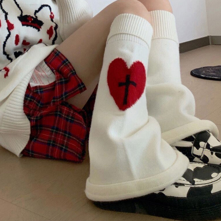 Gothic Lolita Heart Leg Warmers - Juneptune