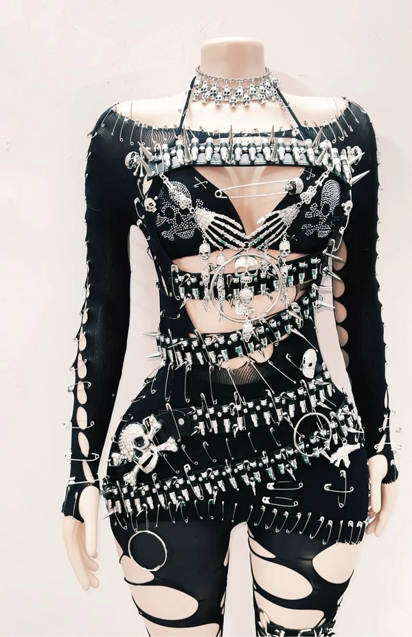 Midnight Anarchy 3-Piece Gothic Outfit Set