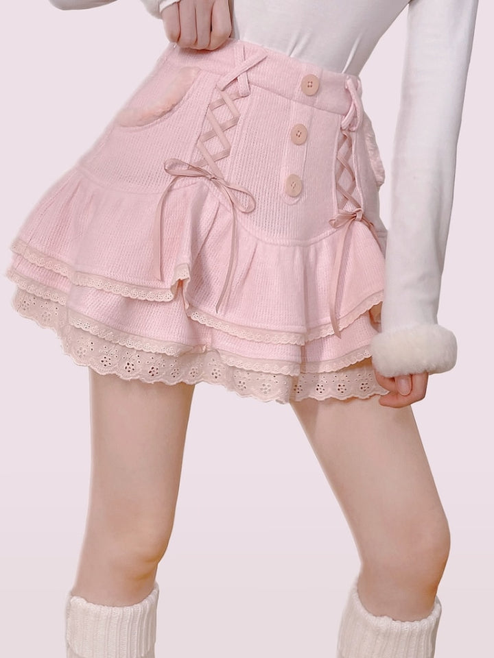 Japanese Kawaii Lolita High Waist Mini Skirt - Juneptune