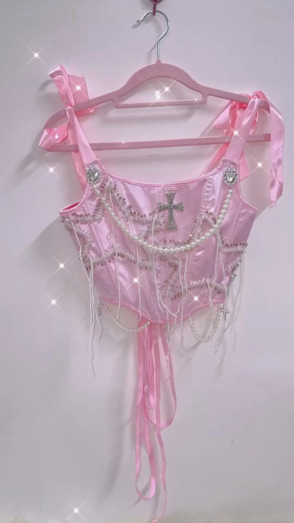 Sugar Rose Princess Pearl Lace Top