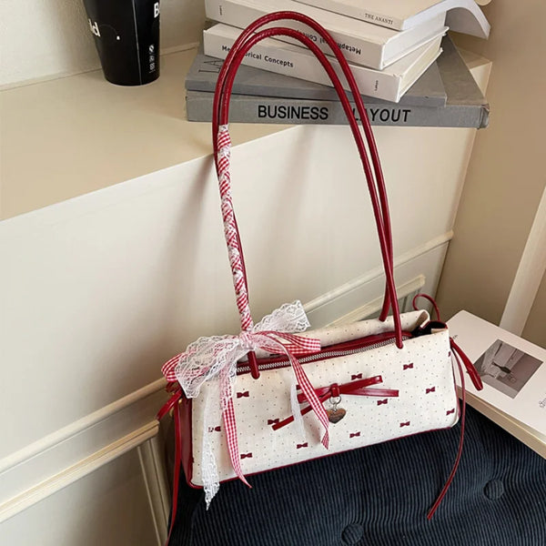 Cherry Lace Bow Shoulder Bag