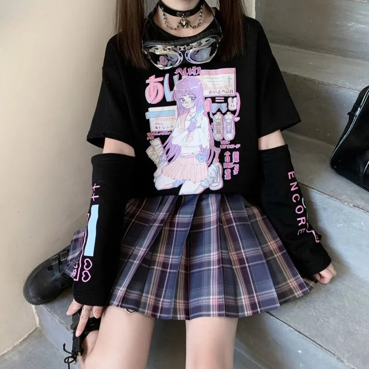 Kawaii Anime Sweatshirt With Arm Cover - Juneptune