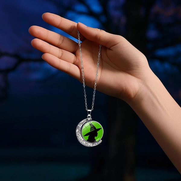 Wicked Moon Pendant Necklace - Elphaba & Glinda Edition