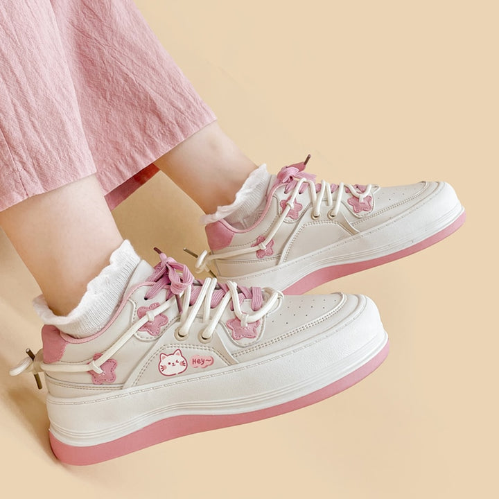 Sakura Cat Chunky Sneakers - Juneptune