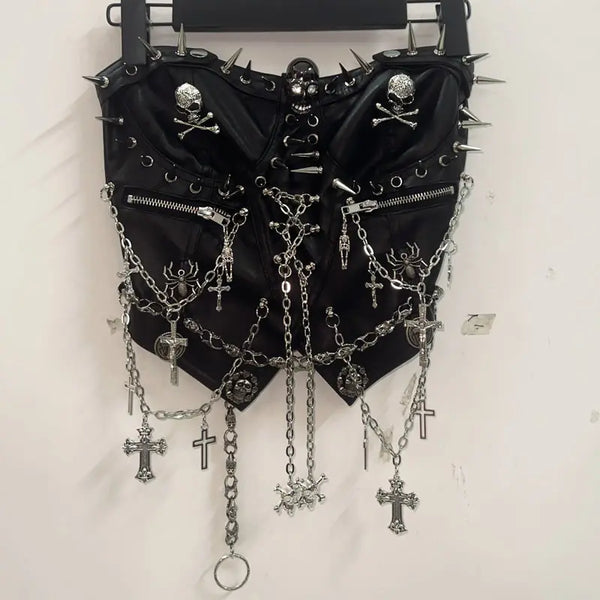 Gothic Skull Chained Bustier