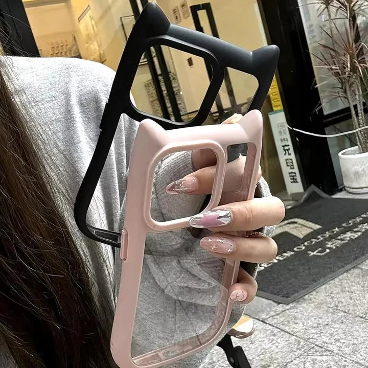 Minimal Cat Ear Frame iPhone Case – Juneptune