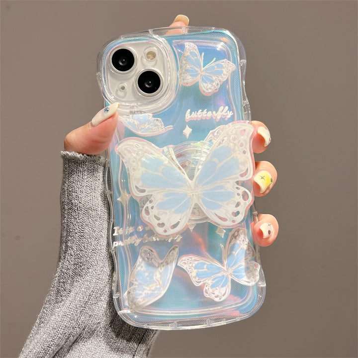 Aesthetic Glitter Butterfly iPhone Case With Grip - Juneptune