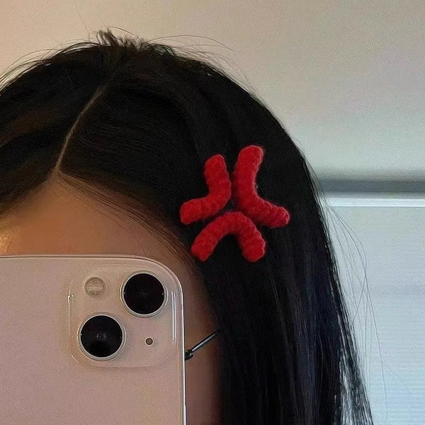 Annoyed Expression Hair Clip