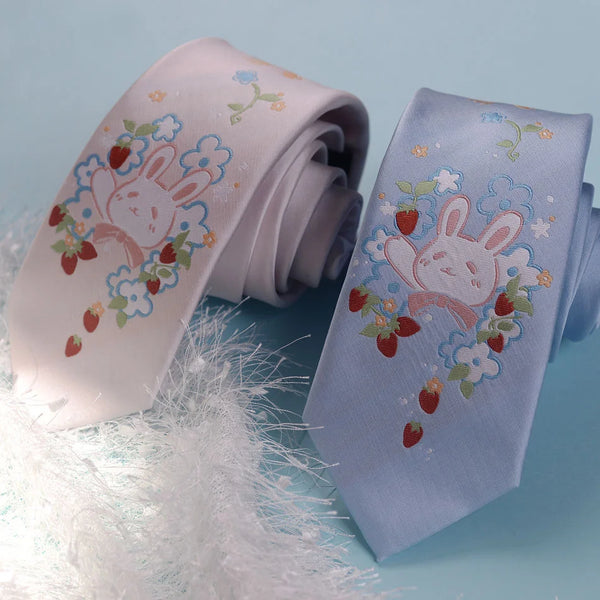 Starlit Bunny Strawberry Necktie