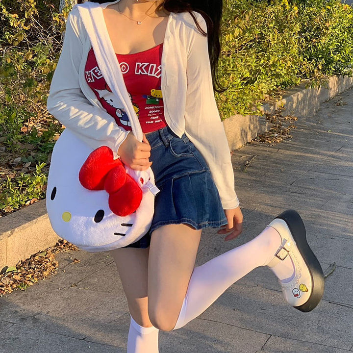 Sanrio Hello Kitty Cotton Crop Top - Juneptune