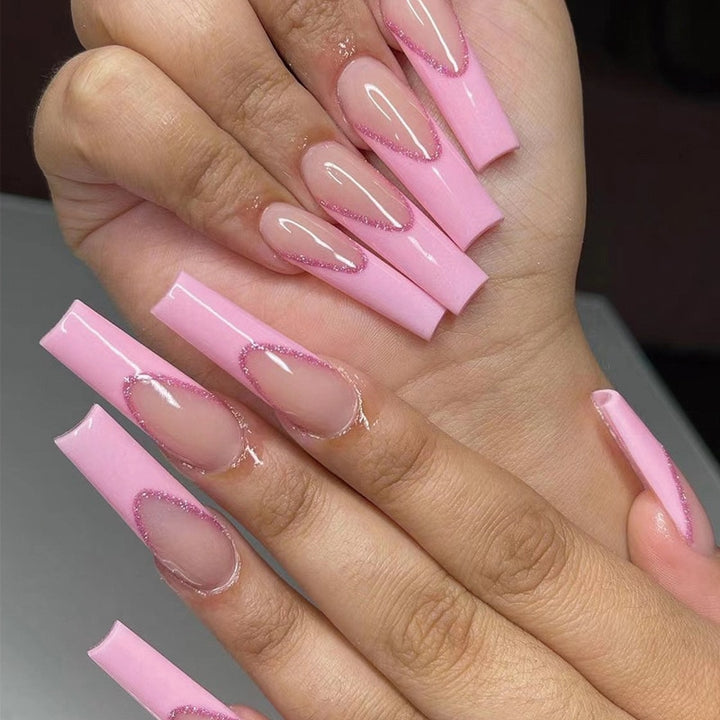 24pcs/Box Press On Long Aesthetic False Nails - Juneptune