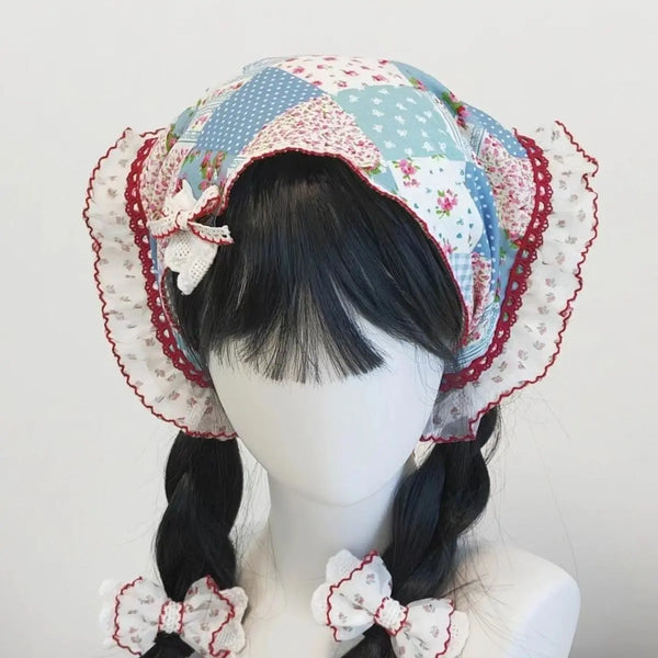Patchwork Lace Cottage Bonnet