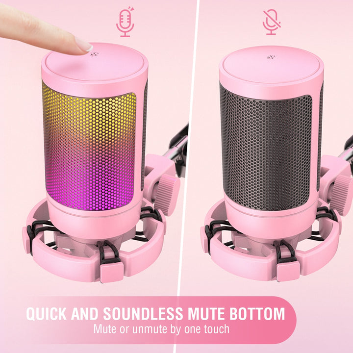 Pink USB Gaming PC Microphone - Juneptune