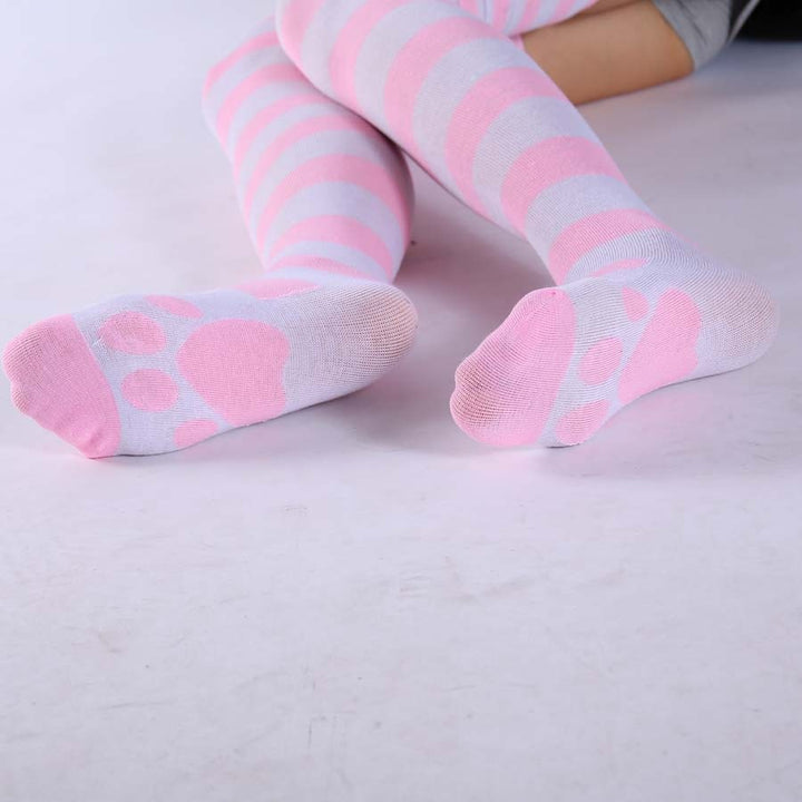 Kawaii Lolita Striped Long Socks - Juneptune