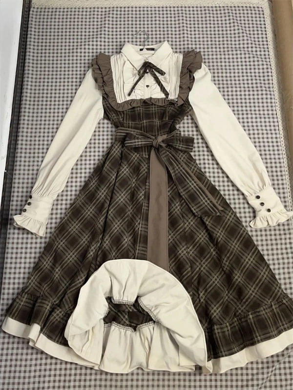 Vintage Ruffle Collar Jumper Dress