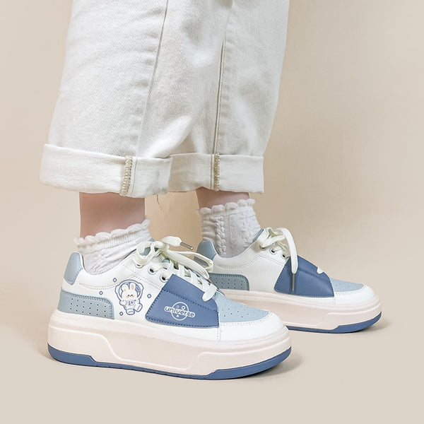 Kawaii Blue Bunny Chunky Sneakers - Juneptune