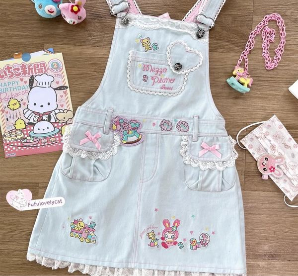 Pastel Bunny Garden Overall Dress