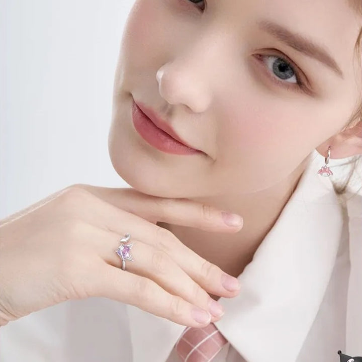 Kawaii Sanrio Kuromi Adjustable Ring - Juneptune