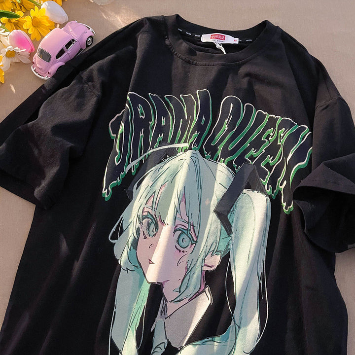 Harajuku Aesthetic Anime Girl T-Shirt - Juneptune