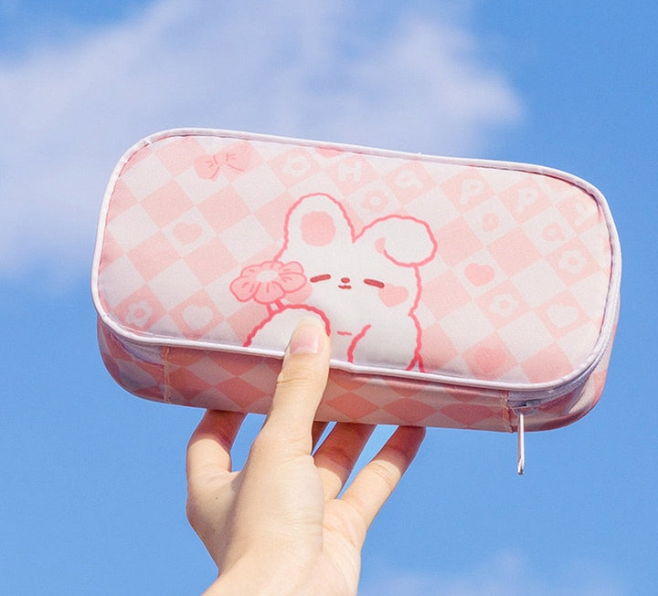 Kawaii Checkerboard Pencil Case - Juneptune