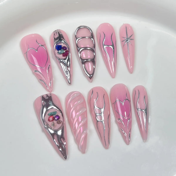 Bubblegum Mecha Babe Nails Set