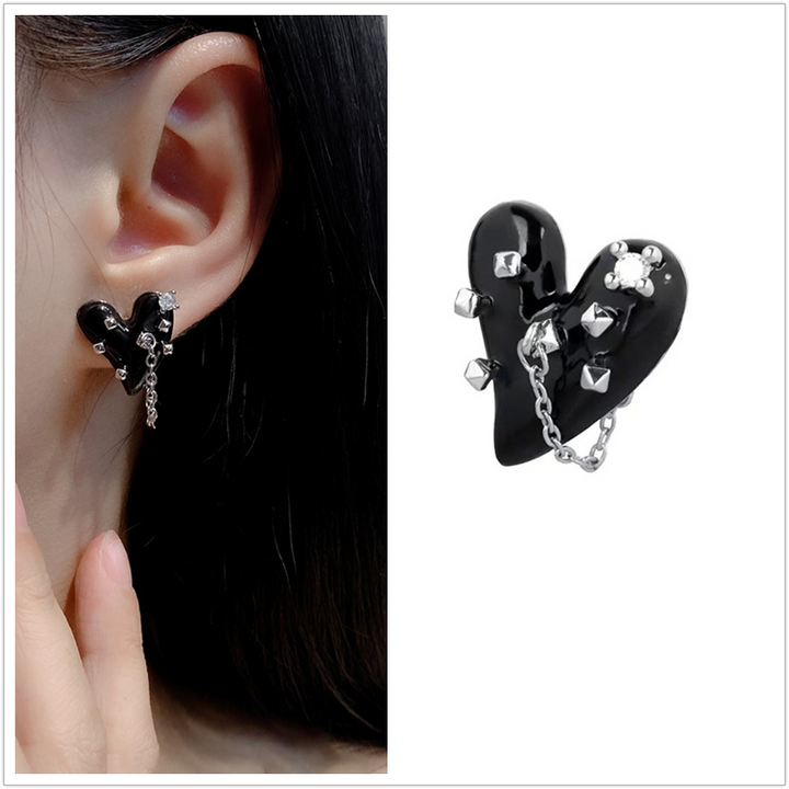 Harajuku Heart Drop Earrings - Juneptune