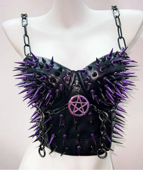 Nightmare Queen Spiked Pentagram Corset Top