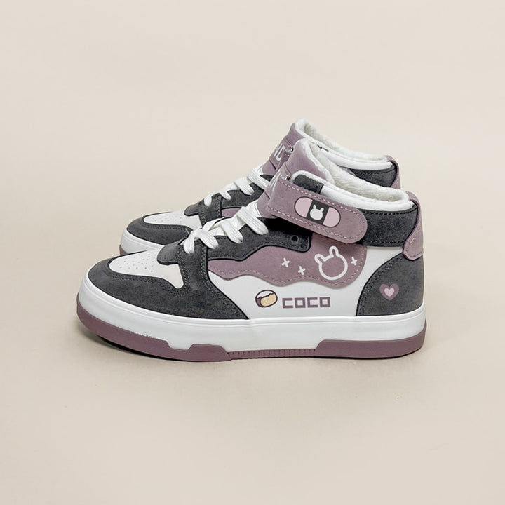 Kawaii Purple Bunny Chunky Sneakers - Juneptune