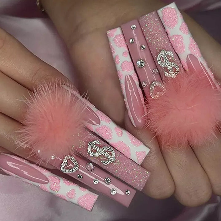 24pcs/Box Press On Long Baddie Aesthetic False Nails - Juneptune