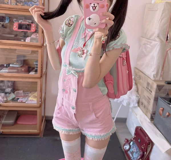 Berry Bunny Dream Overalls Set